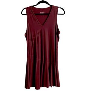 Jack Smith Gorpcore Maroon V-Neck Sleeveless Dress